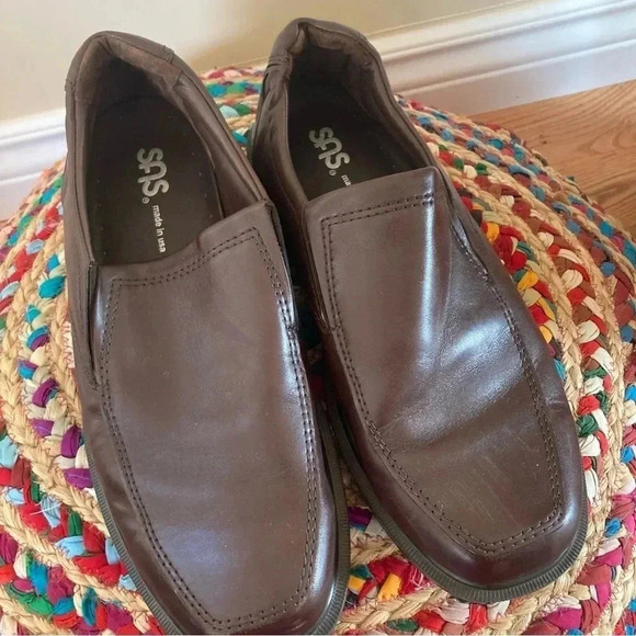 SAS  brown leather loafers shoes - Picture 1 of 7